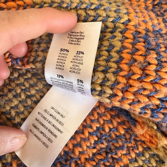 Mother Runaway Child Open Cardigan Fringe Coral Women’s Sz Large Alpaca NO BELT - Picture 9 of 14